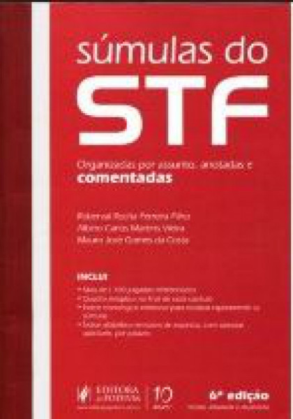 Capa de Súmulas do STF - Roberval Rocha Albino Carlos e Mauro José