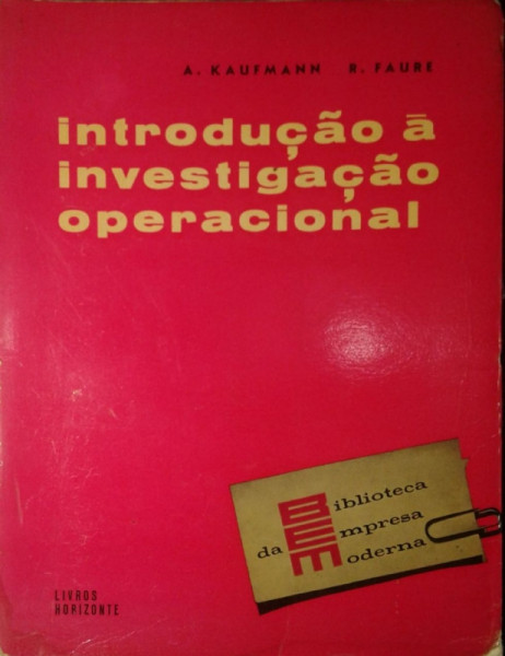 Capa de Introdução à investigação operacional - A. Kaufmann R. Faure