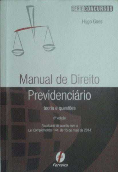 Capa de Manual de direito previdenciário - Hugo Goes