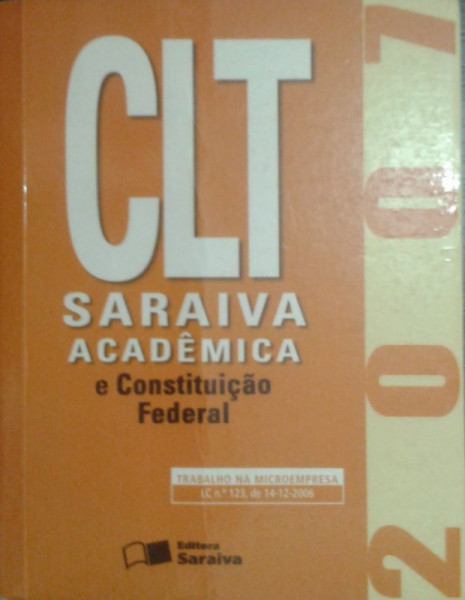 Capa de CLT Saraiva Acadêmica e Constituição Federal - 