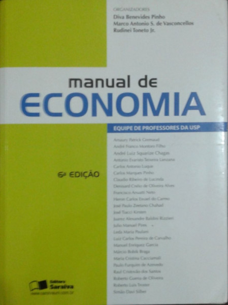 Capa de Manual de economia - Diva Benevides Pinho Marco Antonio S. de Vasconcellos Rudinei Toneto Jr.