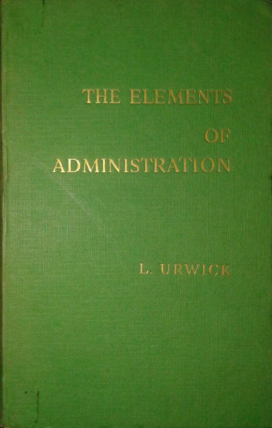 Capa de The elements of administration - L. Urwick