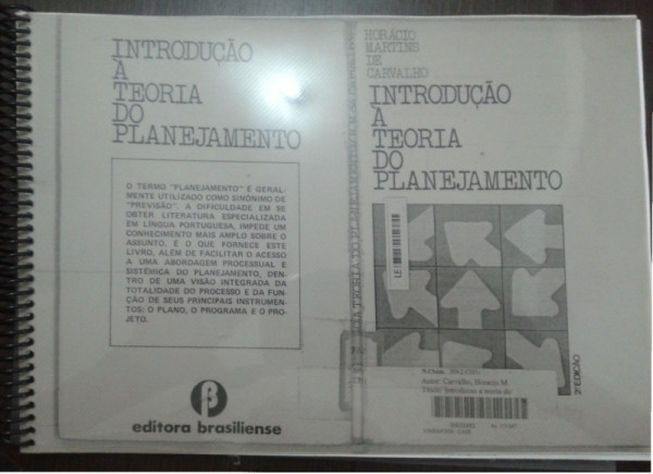 Capa de Introdução à teoria do planejamento - Horácio Martins de Carvalho