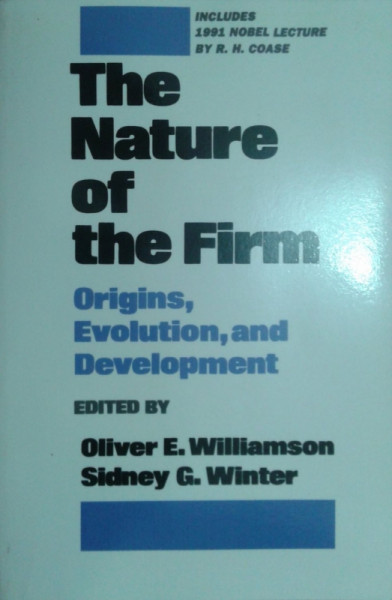 Capa de The nature of the firm - Oliver E. Williamson Sidney G. Winter Org.