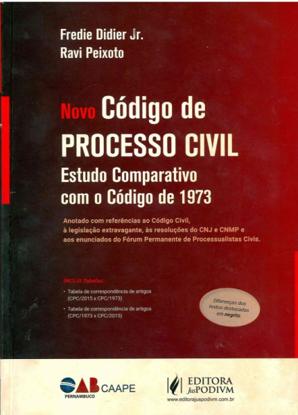 Capa de Novo Código de Processo Civil - Fredie Didier Jr.; Ravi Peixoto