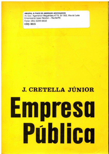 Capa de Empresa pública - J. Cretella Júnior