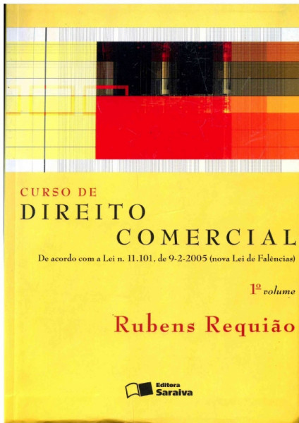 Capa de Curso de direito comercial volume 1 - Rubens Requião