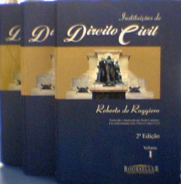 Capa de Instituições de Direito Civil - Vol. 1 - Roberto de Ruggiero