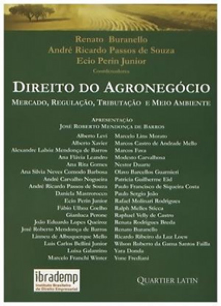 Capa de Direito do Agronegócio - Renato Buranello e outros