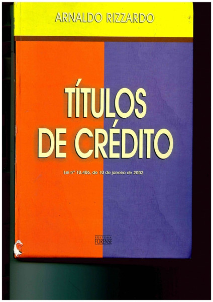 Capa de Títulos de crédito - Arnaldo Rizzardo
