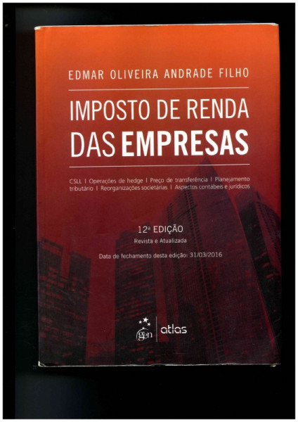 Capa de Imposto de Renda das Empresas - Edmar Oliveira Andrade Filho