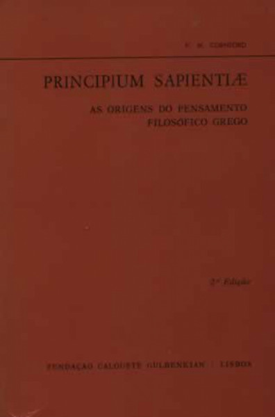 Capa de Principium Sapientiae - F. M. Cornford