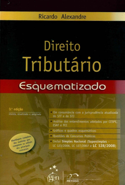 Capa de Direito tributário esquematizado - Ricardo Alexandre