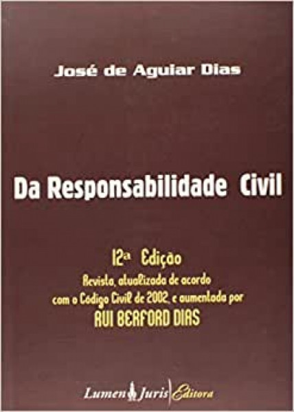 Capa de Da responsabilidade Civil - José de Aguiar Dias