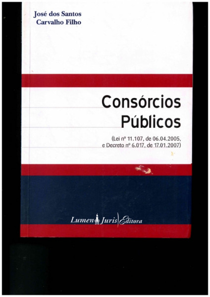 Capa de Consórcios públicos - José dos Santos Carvalho Filho