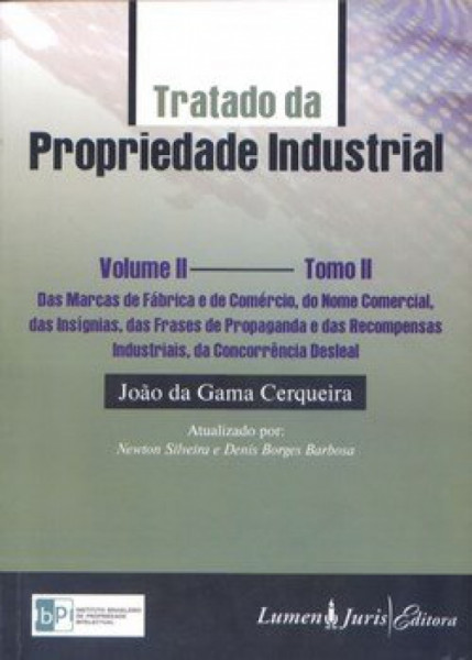 Capa de Tratado da Propriedade Industrial II - João da Gama Cerqueira