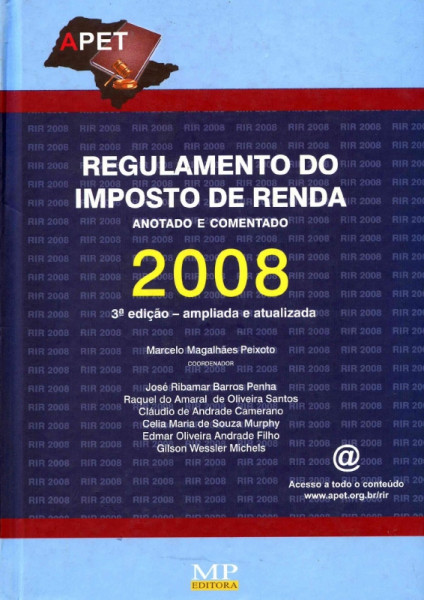 Capa de Regulamento do Imposto de Renda 2008 - Marcelo Magalhães Peixoto