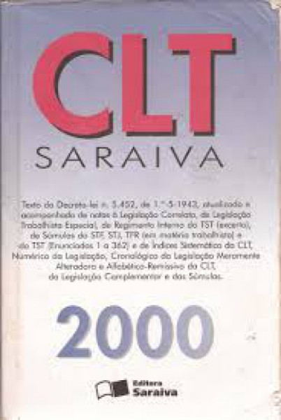 Capa de CLT - Consolidação das leis do trabalho - Juarez de Oliveira