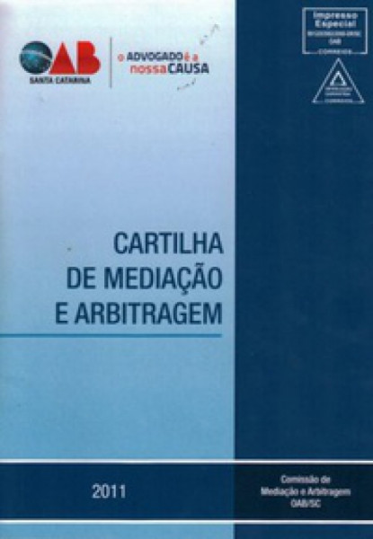 Capa de Cartilha de mediação e arbitragem - OAB Santa Catarina