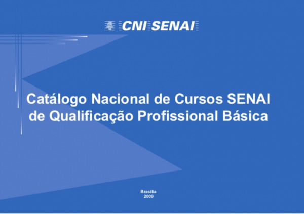 Capa de Catálogo nacional de cursos SENAI de qualificação profissional básica - SENAI