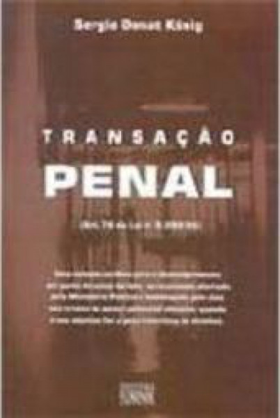 Capa de Transação Penal - Sergio Donat Konig