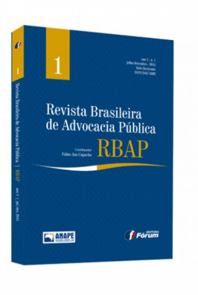 Capa de Revista Brasileira de Advocacia Pública - 2016 - Fábio Jun Capucho