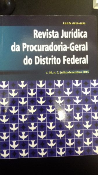 Capa de Revista Juridica da procuradoria-Geral do distrito federal - Procuradoria-Geral do Distrito federal