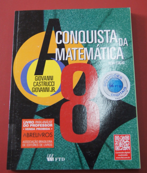 Capa de A conquista da matemática 8º ano - José Ruy Giovanni; Benedicto Castrucci; José Ruy Giovanni Jr.