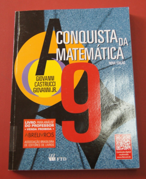 Capa de A conquista da matemática 9º ano - José Ruy Giovanni; Benedicto Castrucci; José Ruy Giovanni Jr.