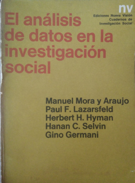 Capa de El análisis de datos en la investigación social - Manuel Mora y Araujo org.