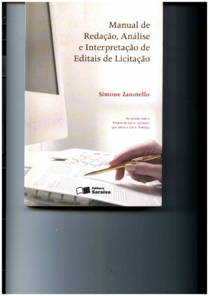 Capa de Manual de Redação, Análise e Interpretação de Editais de Licitação - Simone Zanotello