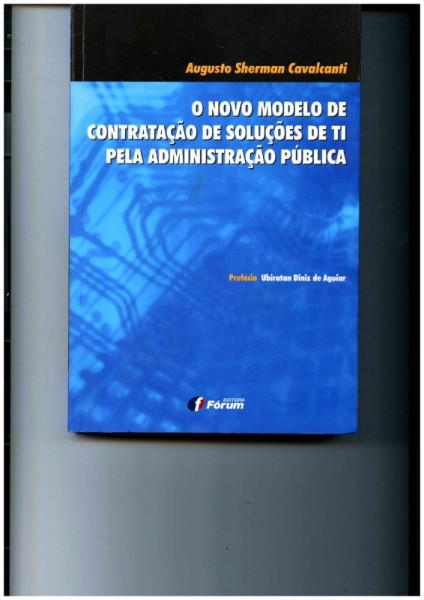 Capa de O Novo Modelo de Contratação de Soluções - Augusto Sherman Cavalcanti