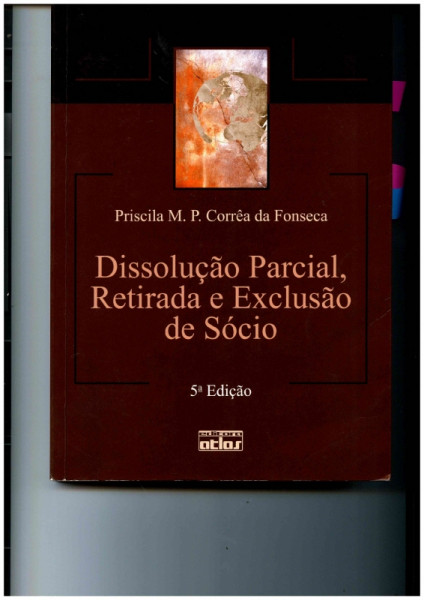 Capa de Dissolução Parcial, Retirada e Exclusão de Sócio - Priscila M. P. Corrêa da Fonseca