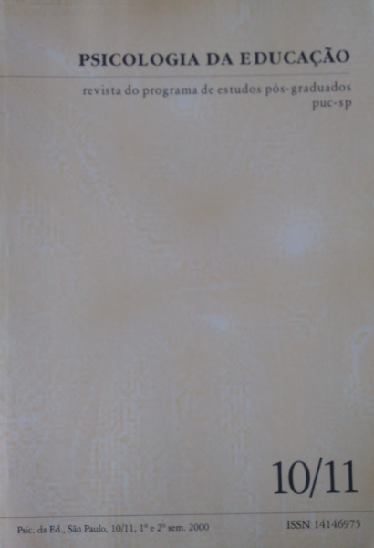 Capa de Psicologia da Educação 10/11 - Revista do programa de estudos pós-graduados puc-sp