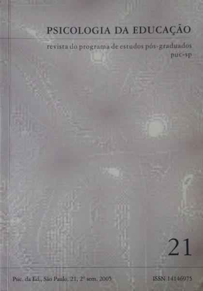 Capa de Psicologia da Educação 21 - Revista do programa de estudos pós-graduados puc-sp