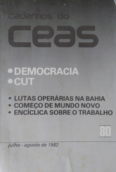Capa de Cadernos do CEAS 80 - Centro de Estudos e Ação Social