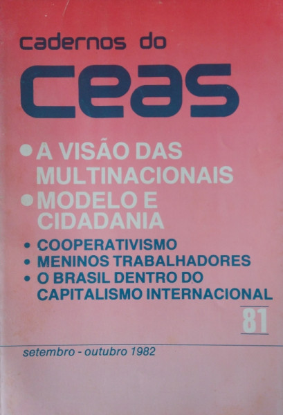 Capa de Cadernos do CEAS 81 - Centro de Estudos e Ação Social