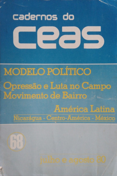 Capa de Cadernos do CEAS 68 - Centro de Estudos e Ação Social