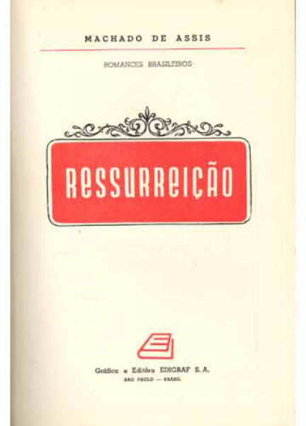 Capa de Ressurreição - Machado de Assis