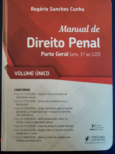 Capa de Manual de direito penal - Rogério Sanches Cunha
