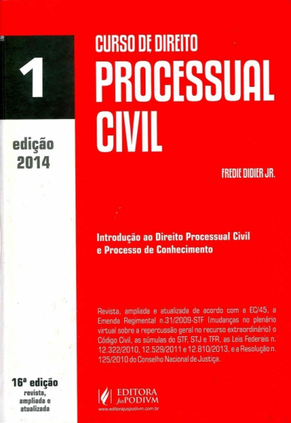 Capa de Curso de direito processual civil volume 1 - Fredie Didier Jr.