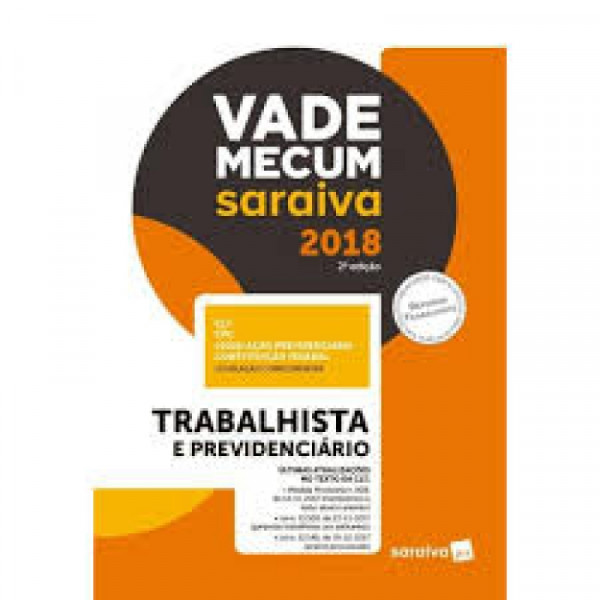 Capa de Vade Mecum Saraiva Trabalhista e Previdenciário - Livia Céspedes; Fabiana Dias da Rocha