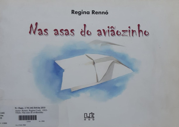 Capa de Nas asas do aviãozinho - Regina Rennó