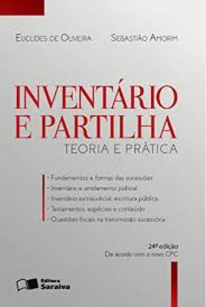 Capa de Inventário e partilha - Euclides de Oliveira; Sebastião Amorim