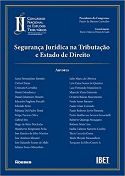 Capa de II Congresso Nacional de Estudos Tributários - Paulo de Barros Carvalho (presid.); Eurico Marcos Diniz de Santi (coord.)