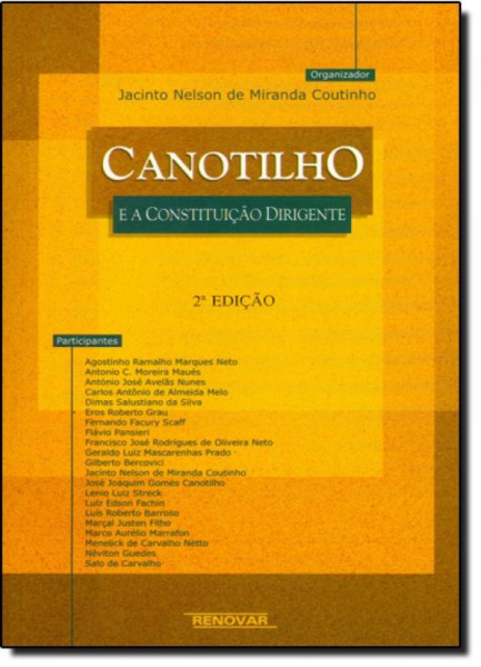 Capa de Canotilho - Jacinto Nelson de Miranda Coutinho