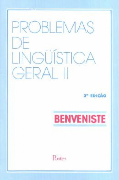 Capa de Problemas de linguística geral II - Émile Benveniste