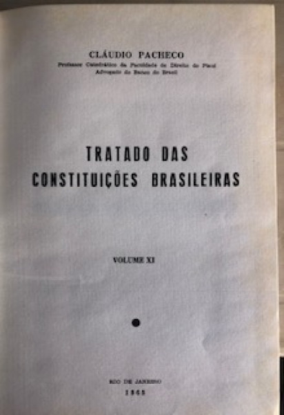 Capa de Tratado das constituições brasileiras volume 11 - Claudio Pacheco