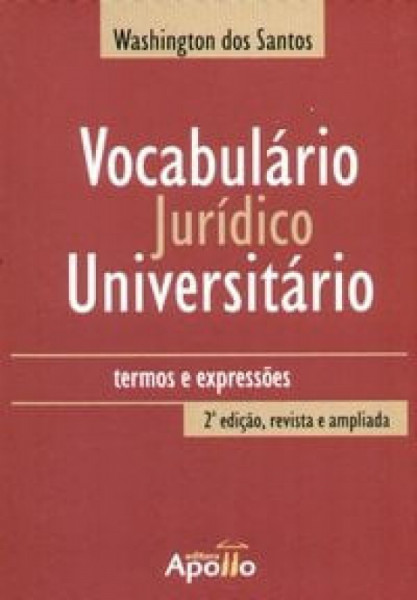 Capa de Vocabulario Juridico Universitario - Washington dos Santos