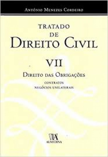 Capa de Tratado de direito civil volume VII - Antônio Menezes Cordeiro